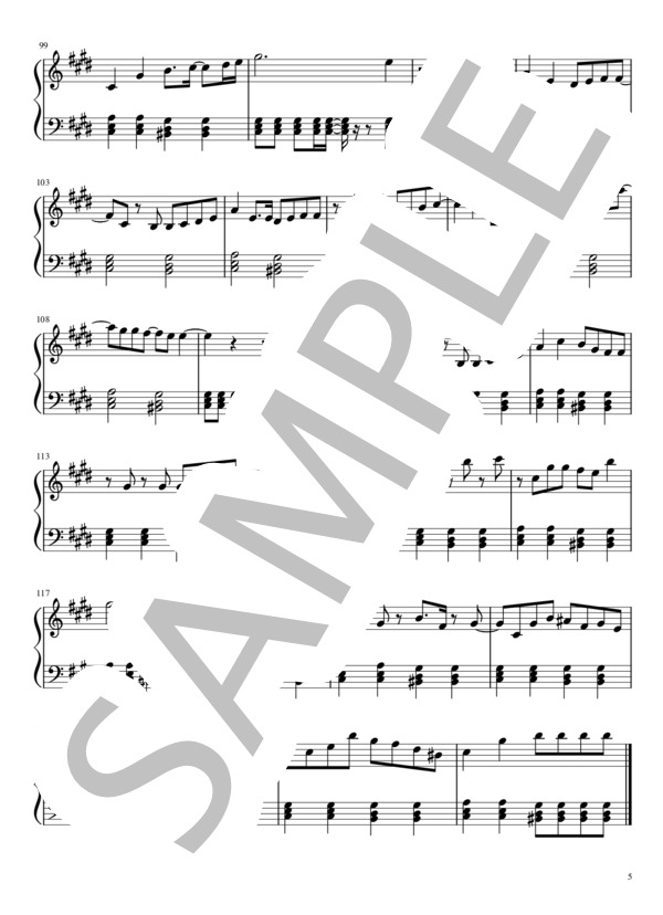 乙女解剖 (DECO＊27) / ピアノソロ 初級 - サンプル譜面 5/5