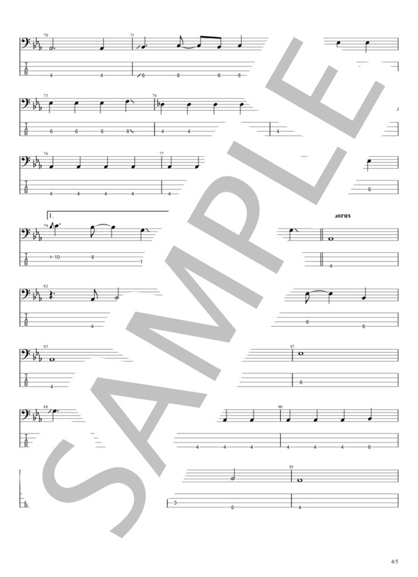 お別れの歌 (never young beach) / エレキベース 初〜中級 - サンプル譜面 4/5