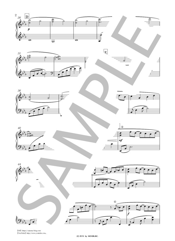 インハンド～科学の未来を信じたい～「インハンド」より【ピアノソロ】 (得田 真裕) / 中級 - サンプル譜面 2/3