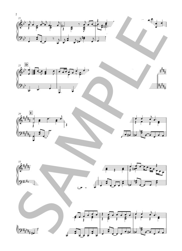 青春アミーゴ(short ver.)「野ブタ。をプロデュース」主題歌 (修二と彰) / ピアノソロ 中〜上級 - サンプル譜面 2/3