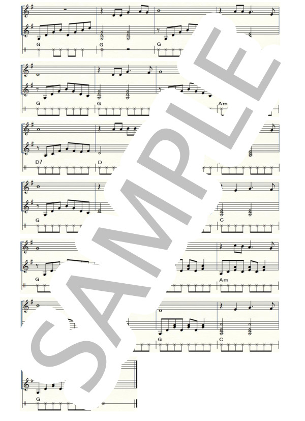 広い河の岸辺（ウクレレ三重奏 / 初級)-スコットランド民謡- / ウクレレアンサンブル 初級 - サンプル譜面 2/2