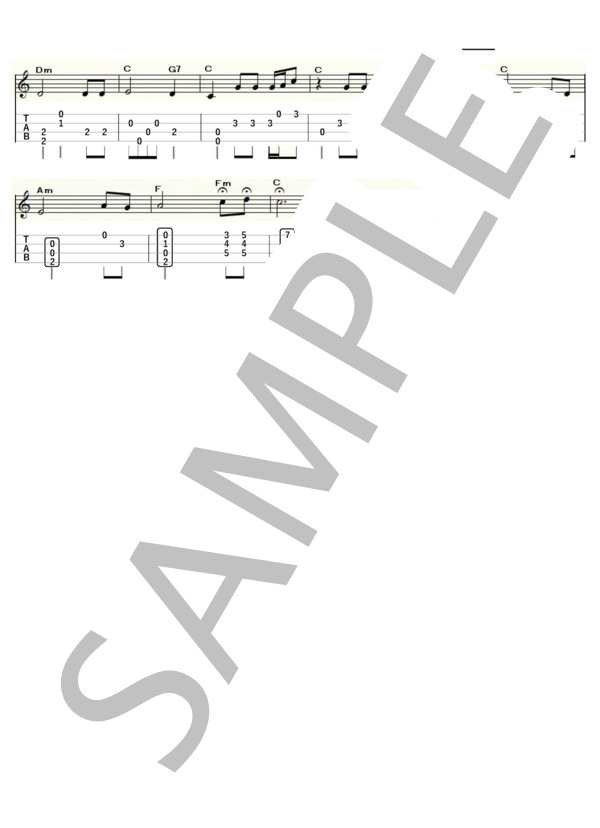 星影のワルツ（ウクレレソロ / Low-G / 中級)-千昌夫- (千 昌夫) / 中級 - サンプル譜面 2/2
