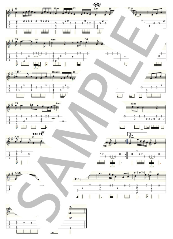 愛のままで…（ウクレレソロ / Low-G / 中～上級)-秋元順子- (秋元 順子) / 中〜上級 - サンプル譜面 2/2