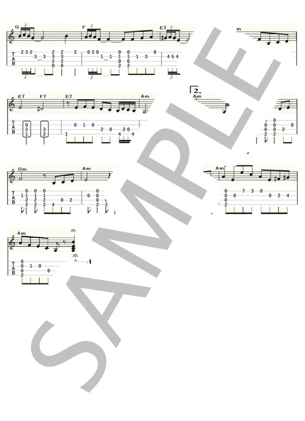 ラブユー東京（ウクレレソロ / Low-G / 中級)-黒沢明とロス・プリモス- / 中級 - サンプル譜面 2/2