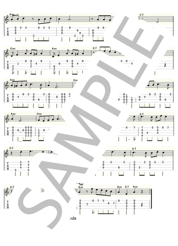 ラ・クンパルシータ（ウクレレソロ / Low-G / 初～中級） (ヘラルド・マトス・ロドリゲス) / 初〜中級 - サンプル譜面 2/2