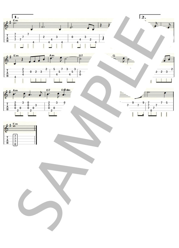 いっそ セレナーデ（ウクレレソロ / Low-G / 中級)-井上陽水- (井上 陽水) / 中級 - サンプル譜面 2/2