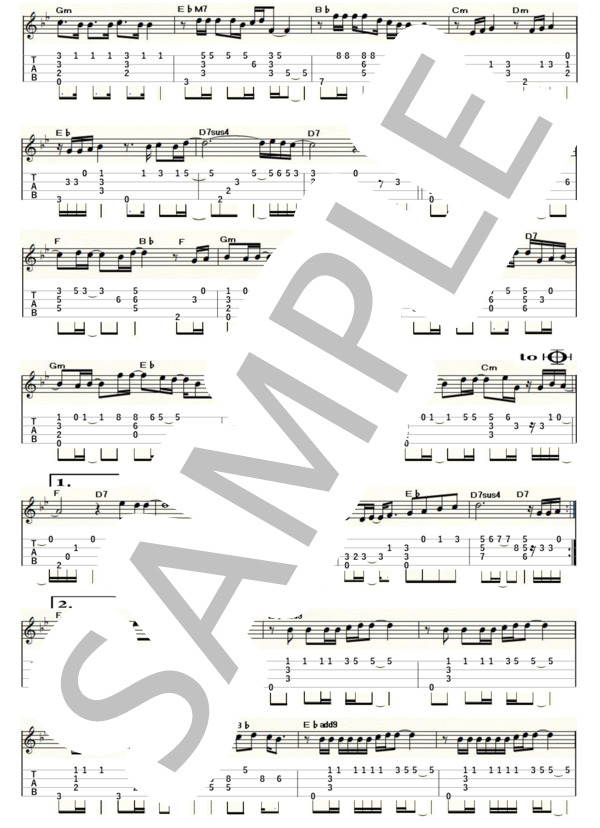 YELL(ウクレレソロ / Low-G / 中～上級)-いきものがかり- / 中〜上級 - サンプル譜面 2/3