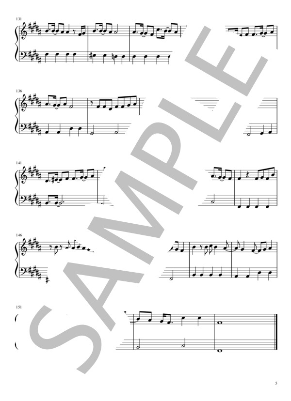 僕らの制服クリスマス【ピアノソロ】入門ー初級編 (=LOVE) / 入門〜初級 - サンプル譜面 5/5