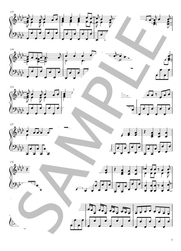 探せダイヤモンドリリー (=LOVE) / ピアノソロ 中〜上級 - サンプル譜面 5/5