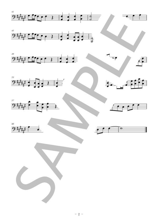 パプリカ（メロディー譜:ユーフォニアム） (Foorin) / 中級 - サンプル譜面 2/2