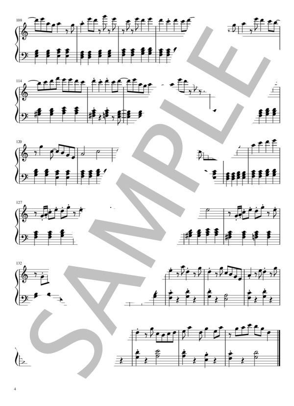 ツギハギスタッカート (とあ) / ピアノソロ 初級 - サンプル譜面 4/4