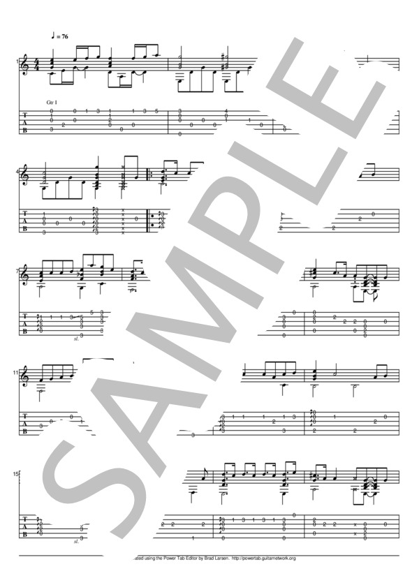 カブトムシ (aiko) / ギターソロ 初〜中級 - サンプル譜面 1/3