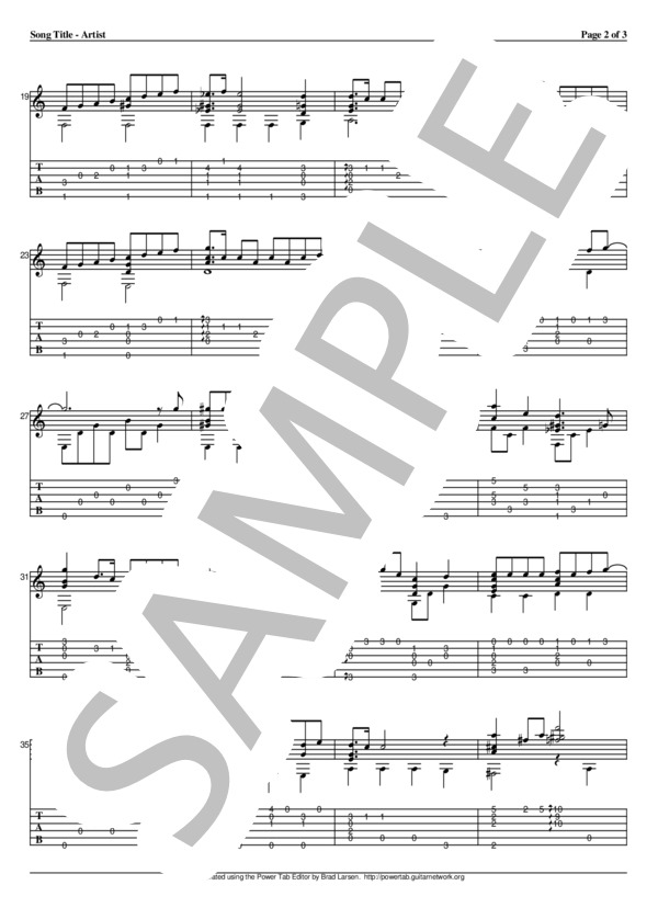 カブトムシ (aiko) / ギターソロ 初〜中級 - サンプル譜面 2/3