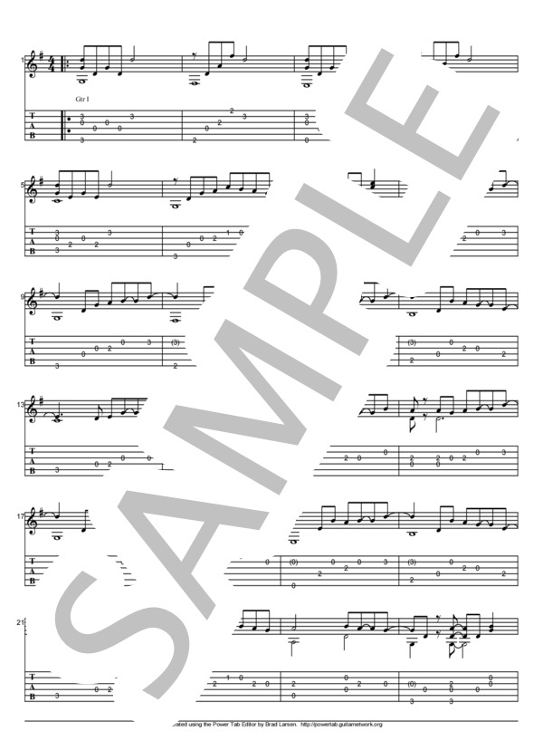 真夏の果実 (サザンオールスターズ) / ギターソロ 初〜中級 - サンプル譜面 1/3