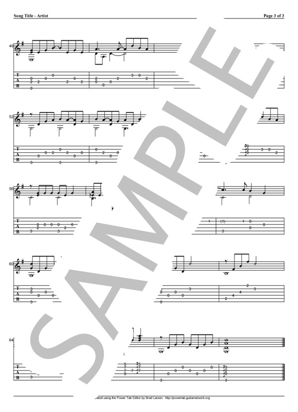 真夏の果実 (サザンオールスターズ) / ギターソロ 初〜中級 - サンプル譜面 3/3