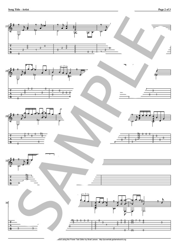 やさしいキスをして (DREAMS COME TRUE) / ギターソロ 初〜中級 - サンプル譜面 2/3