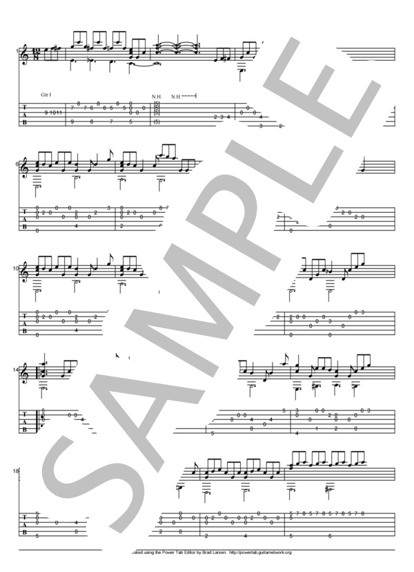 M (プリンセス プリンセス) / ギターソロ 初〜中級 - サンプル譜面 1/5