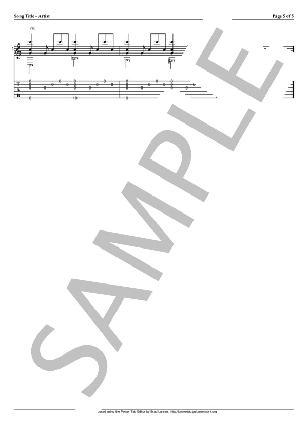 M (プリンセス プリンセス) / ギターソロ 初〜中級 - サンプル譜面 5/5