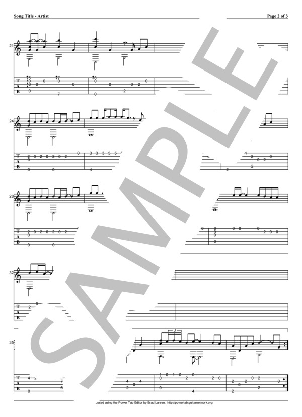 I LOVE YOU (尾崎 豊) / ギターソロ 初級 - サンプル譜面 2/3