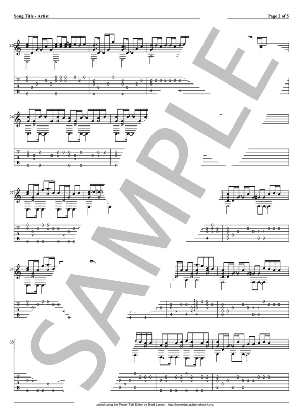 Darling (西野 カナ) / ギターソロ 初〜中級 - サンプル譜面 2/5