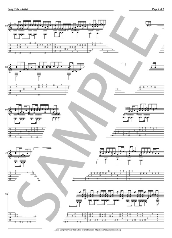 Darling (西野 カナ) / ギターソロ 初〜中級 - サンプル譜面 4/5