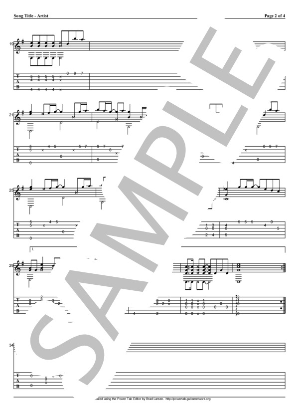 Good-bye Days (YUI) / ギターソロ 初〜中級 - サンプル譜面 2/4