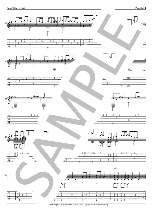 Good-bye Days (YUI) / ギターソロ 初〜中級 - サンプル譜面 3/4