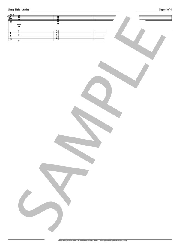 Good-bye Days (YUI) / ギターソロ 初〜中級 - サンプル譜面 4/4