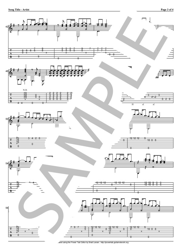 SUMMER SONG (YUI) / ギターソロ 中級 - サンプル譜面 3/4