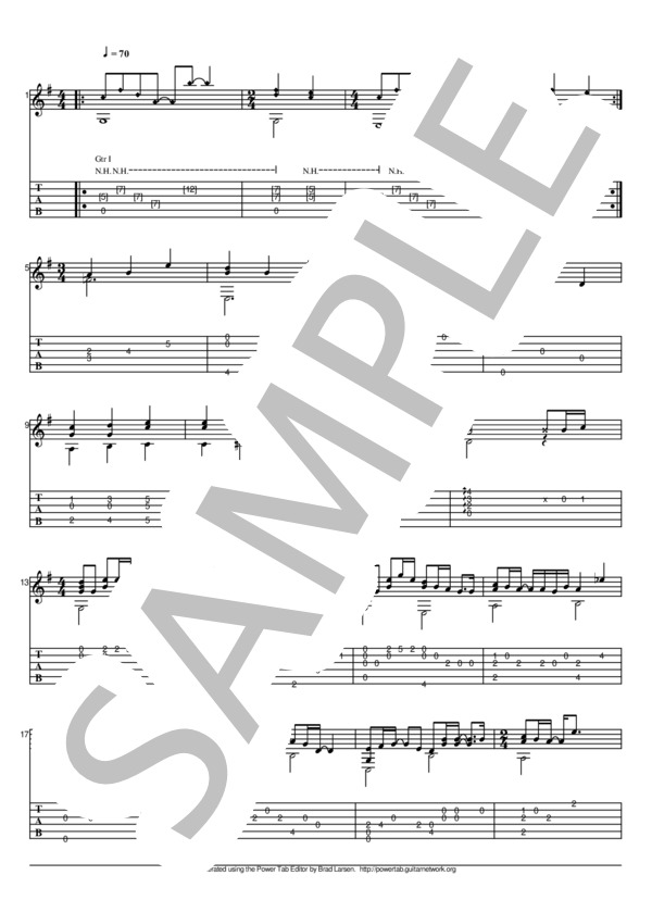 Missing (久保田 利伸) / ギターソロ 中級 - サンプル譜面 1/4