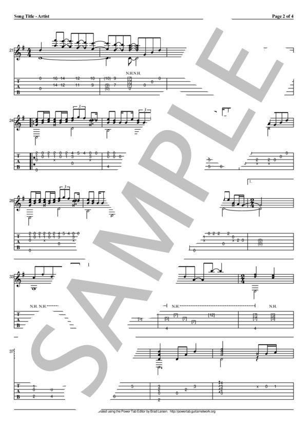 Missing (久保田 利伸) / ギターソロ 中級 - サンプル譜面 2/4