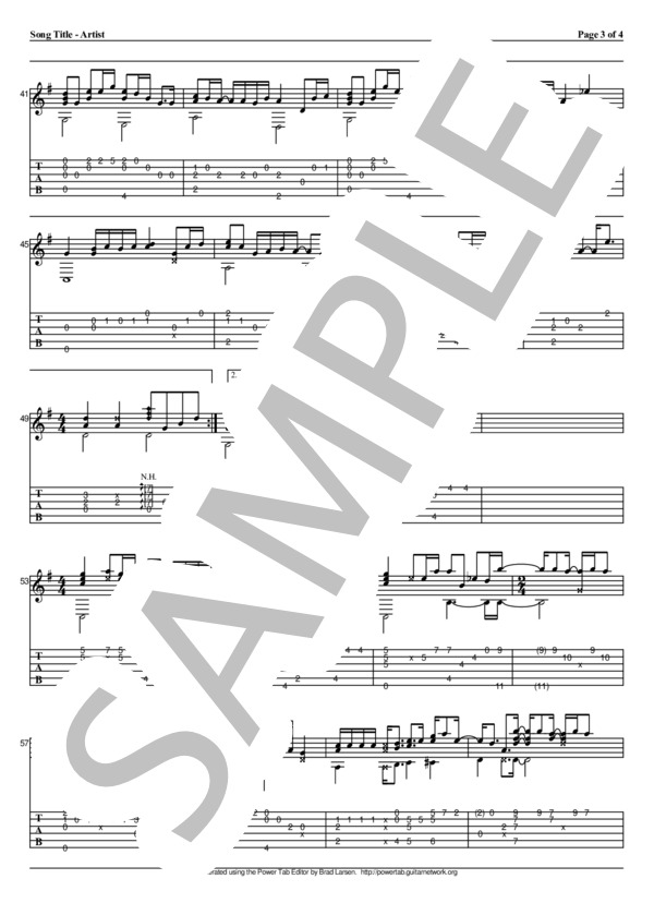 Missing (久保田 利伸) / ギターソロ 中級 - サンプル譜面 3/4