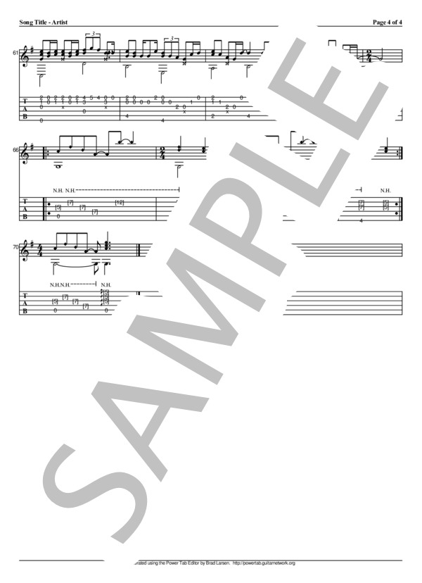 Missing (久保田 利伸) / ギターソロ 中級 - サンプル譜面 4/4