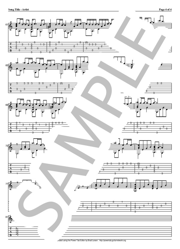 たしかなこと (小田 和正) / ギターソロ 初〜中級 - サンプル譜面 4/4