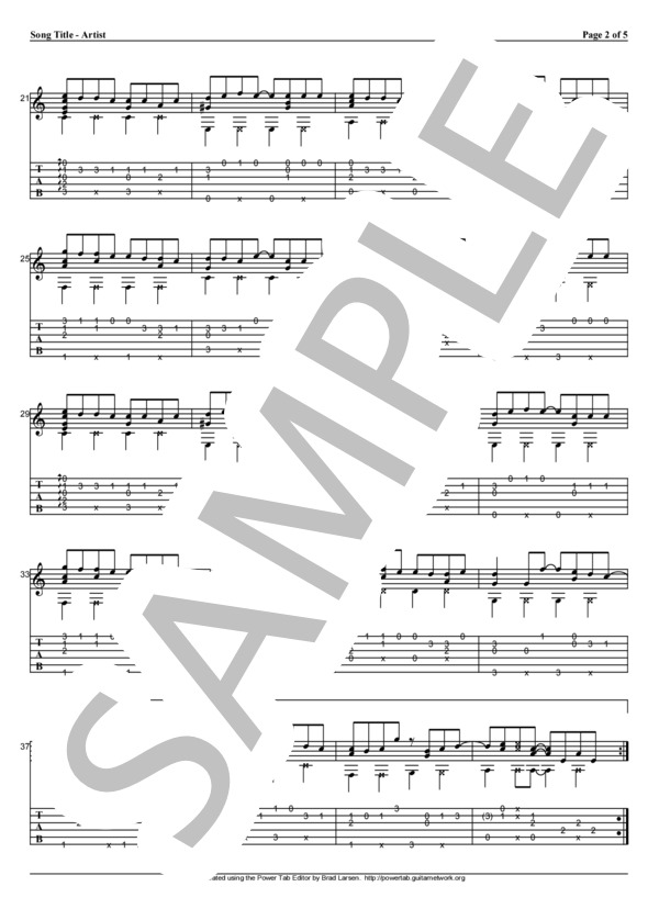 福笑い (高橋 優) / ギターソロ 初〜中級 - サンプル譜面 2/5