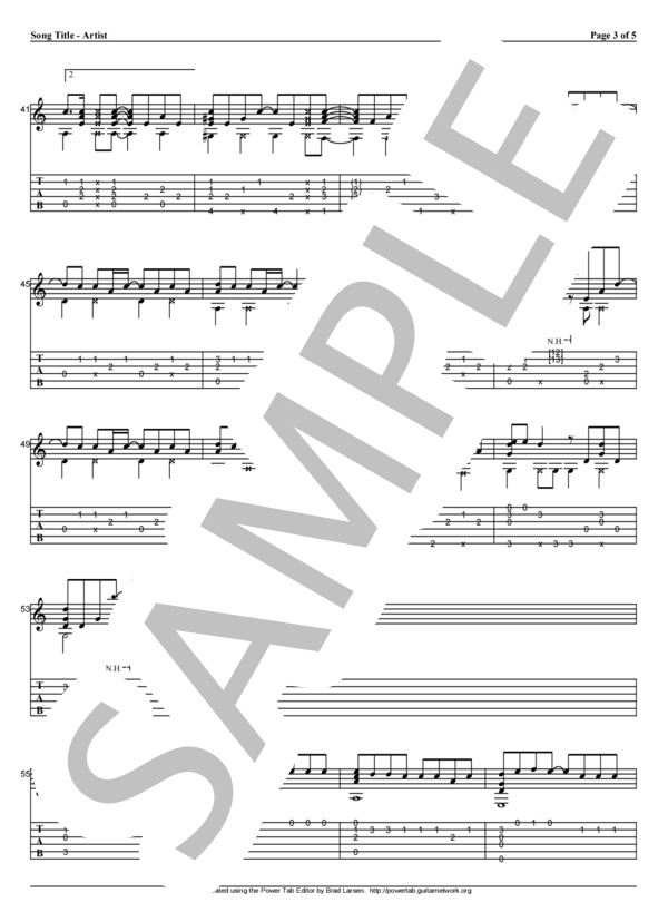 福笑い (高橋 優) / ギターソロ 初〜中級 - サンプル譜面 3/5