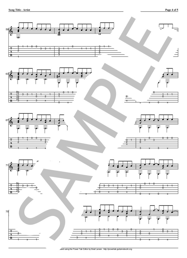 福笑い (高橋 優) / ギターソロ 初〜中級 - サンプル譜面 4/5