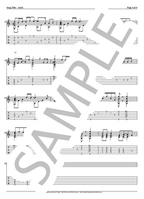 家族になろうよ (福山 雅治) / ギターソロ 初級 - サンプル譜面 4/4