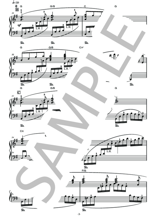 花 (瀧 廉太郎) / ピアノソロ 中〜上級 - サンプル譜面 3/5