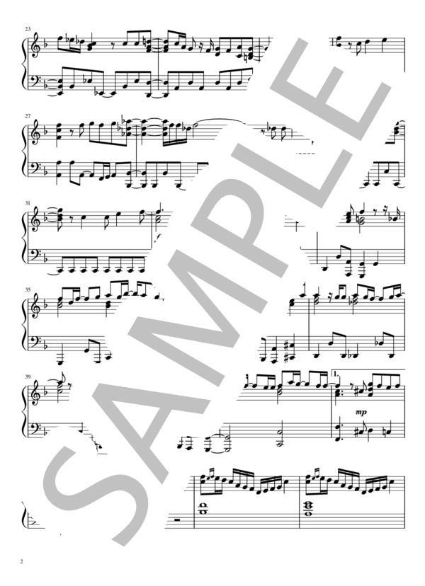 相思相愛(Official髭男dism / ピアノソロ / 中〜上級） / 中〜上級 - サンプル譜面 2/4