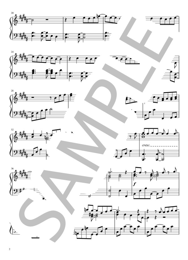 ENDLESS SKY(モーニング娘。'15 / ピアノソロ / 中級） (モーニング娘。’15) / 中級 - サンプル譜面 2/4