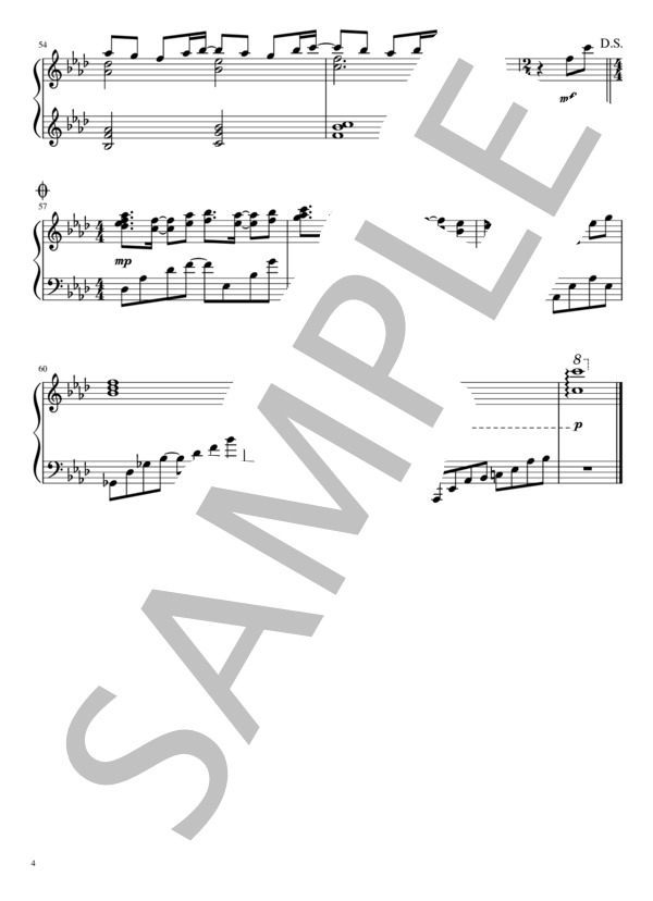 ふわり、恋時計（つばきファクトリー / ピアノソロ / 中級） / 中級 - サンプル譜面 4/4