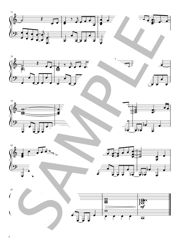 Loving you forever(モーニング娘。 / ピアノソロ / 初〜中級） / 初〜中級 - サンプル譜面 4/4