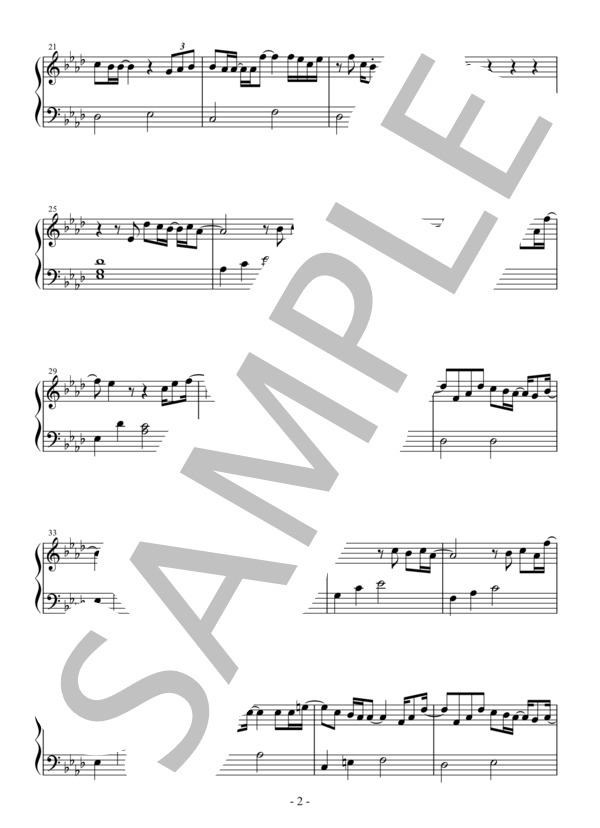 RAIN 初級 (SEKAI NO OWARI) / ピアノソロ 初級 - サンプル譜面 2/4