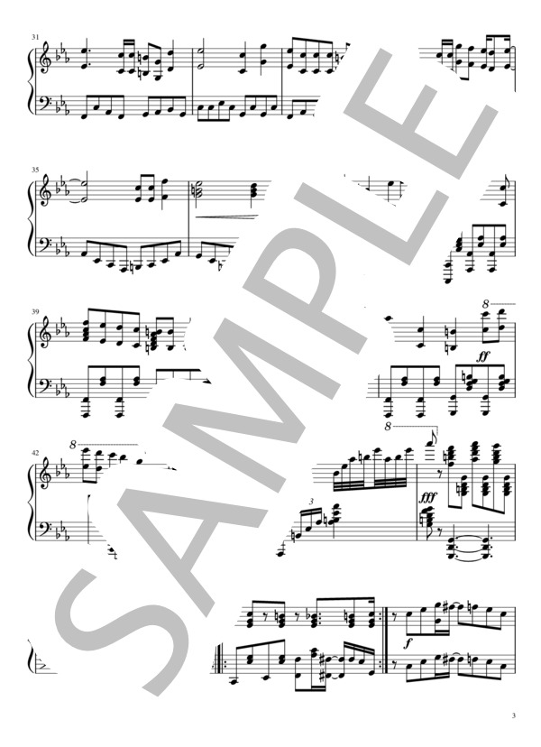 Wild Side (ALI) / ピアノソロ 中〜上級 - サンプル譜面 3/4