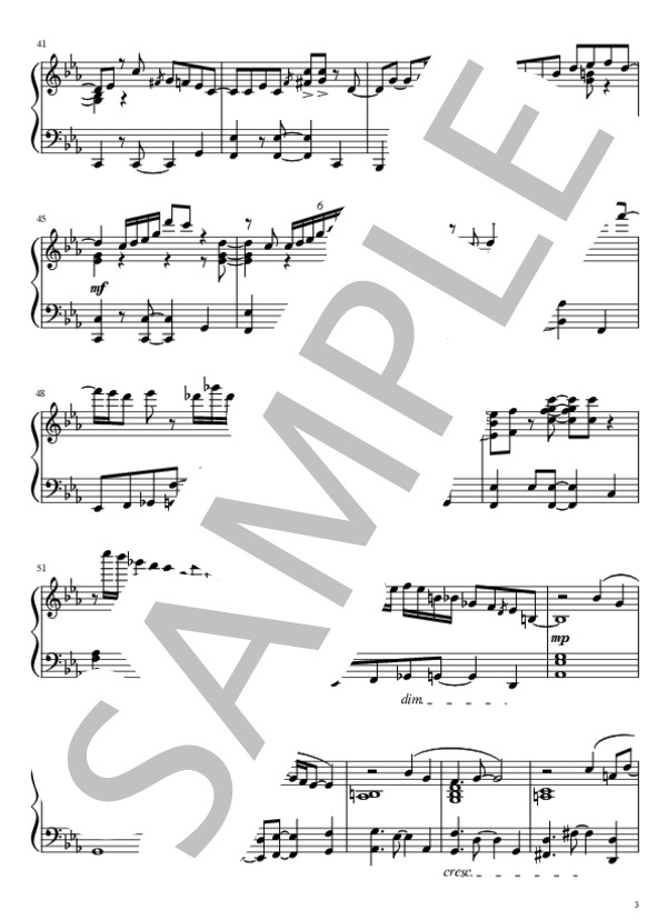 今夜はから騒ぎ (椎名 林檎) / ピアノソロ 中〜上級 - サンプル譜面 3/5