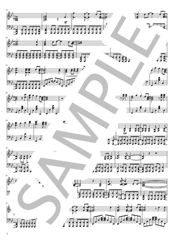 JADE (X JAPAN) / ピアノソロ 中〜上級 - サンプル譜面 2/5