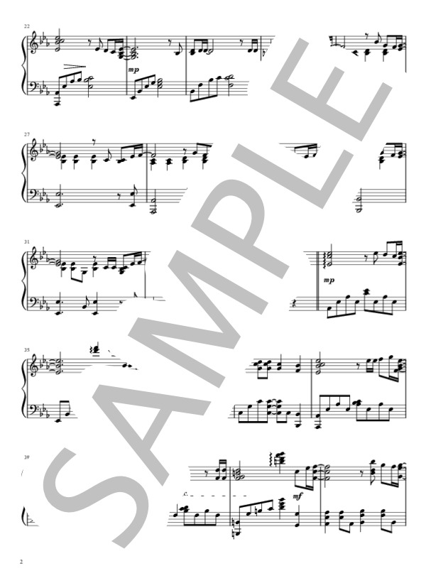 薔薇のように咲いて桜のように散って (松田 聖子) / ピアノソロ 中級 - サンプル譜面 2/4