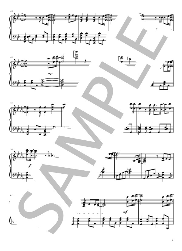 薔薇のように咲いて桜のように散って (松田 聖子) / ピアノソロ 中級 - サンプル譜面 3/4