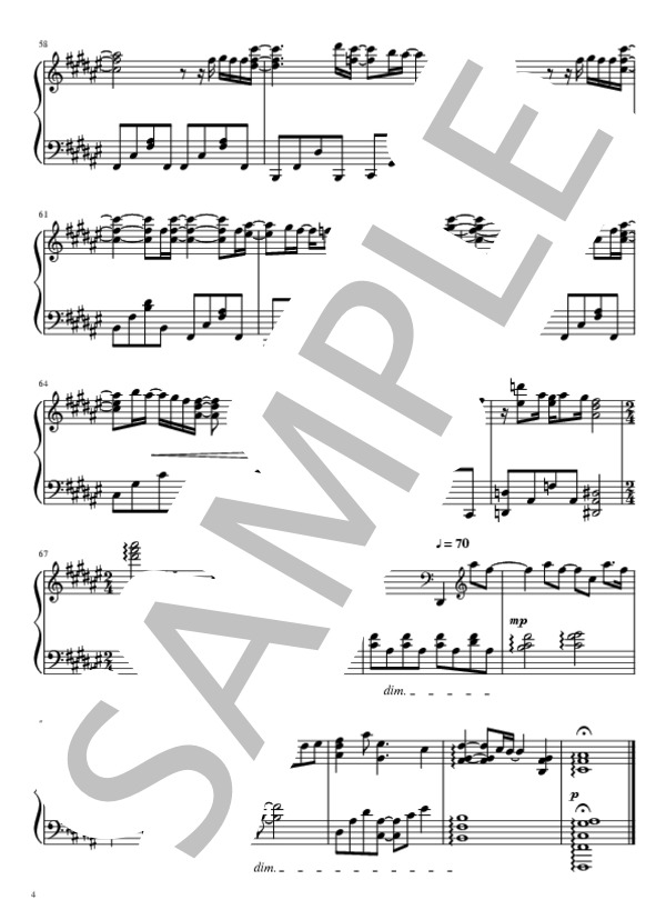 サクラ色 (アンジェラ・アキ) / ピアノソロ 中級 - サンプル譜面 4/4